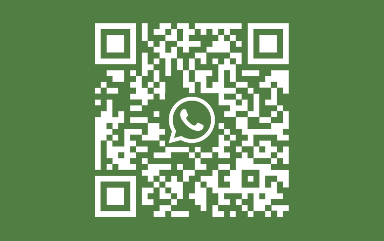 QR-Code für WhatsApp-Kontakt von burgerme auf grünem Hintergrund.
